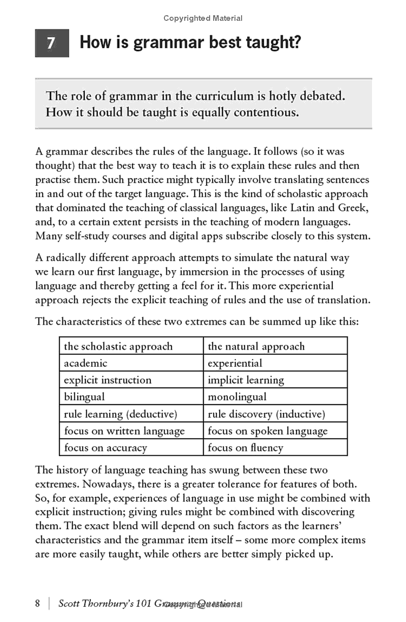 scott thornbury's 101 grammar questions pocket editions: cambridge handbooks for language teachers