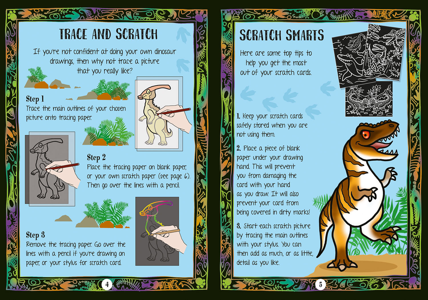 scratch art dinosaurs (activity station book + kit)