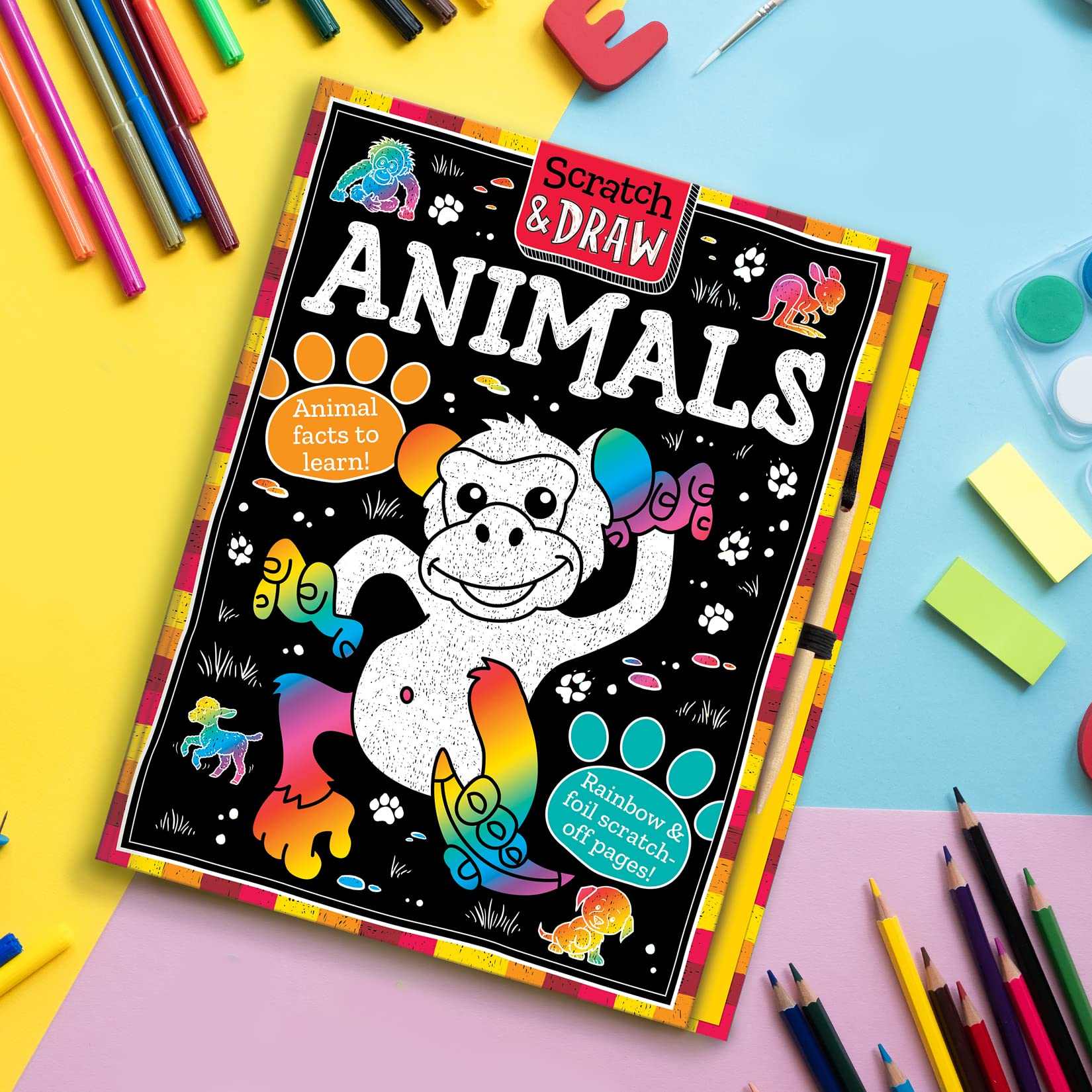 scratch & draw animals - scratch art activity book