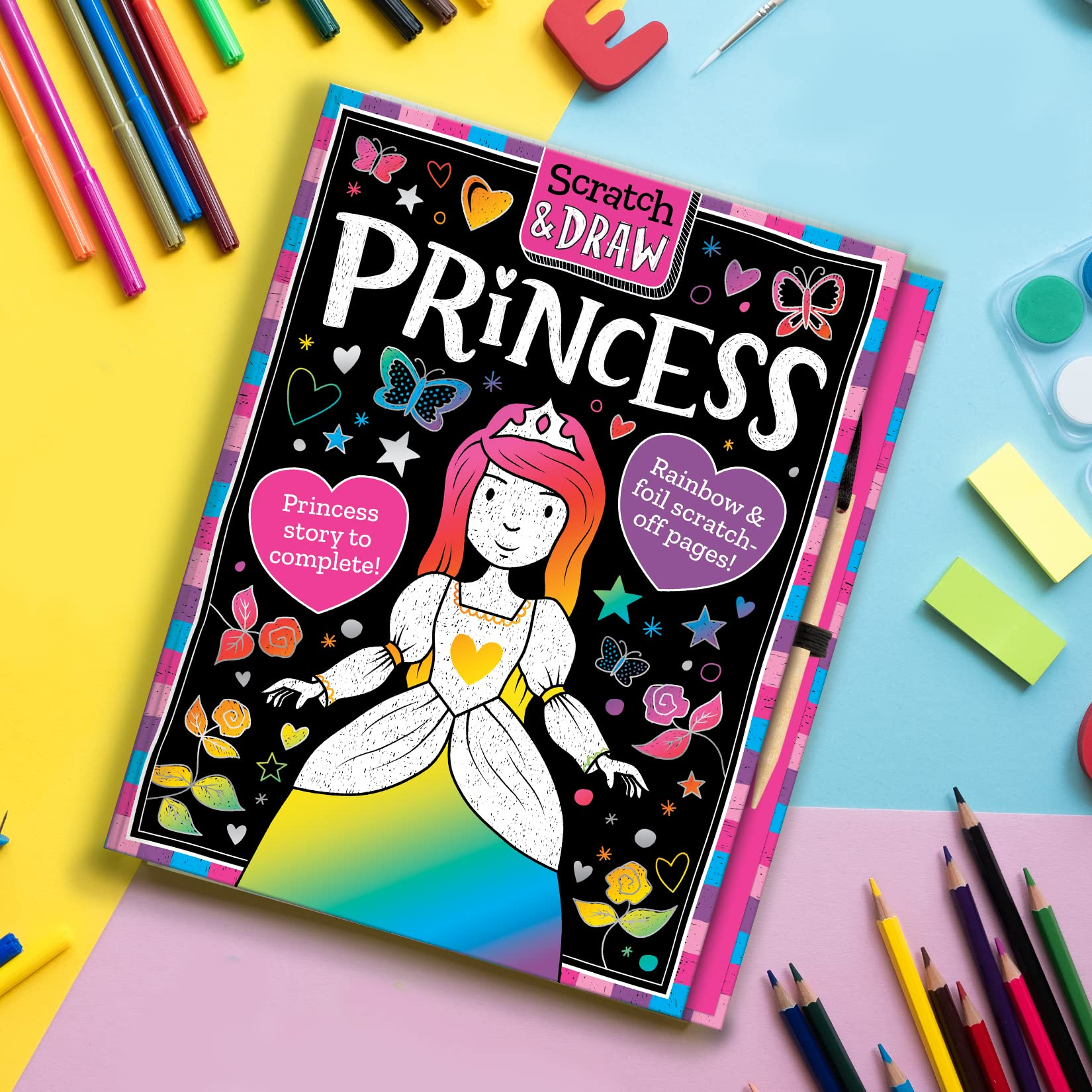 scratch & draw princess - scratch art activity book
