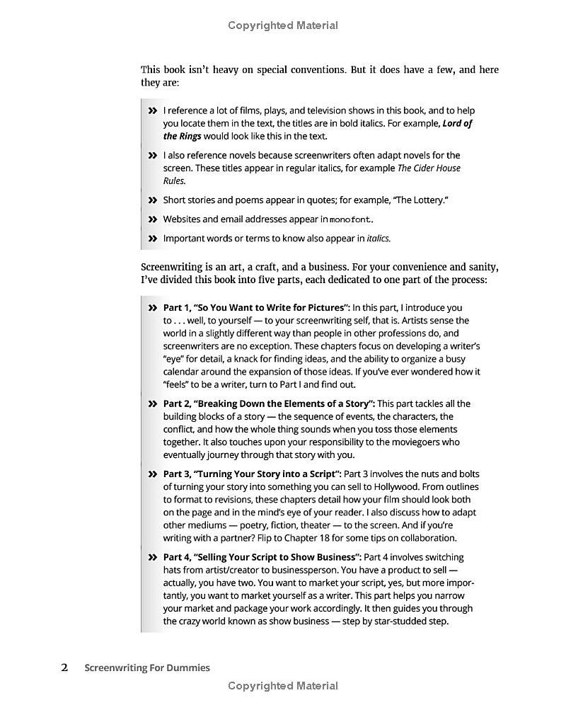 screenwriting for dummies 3rd edition