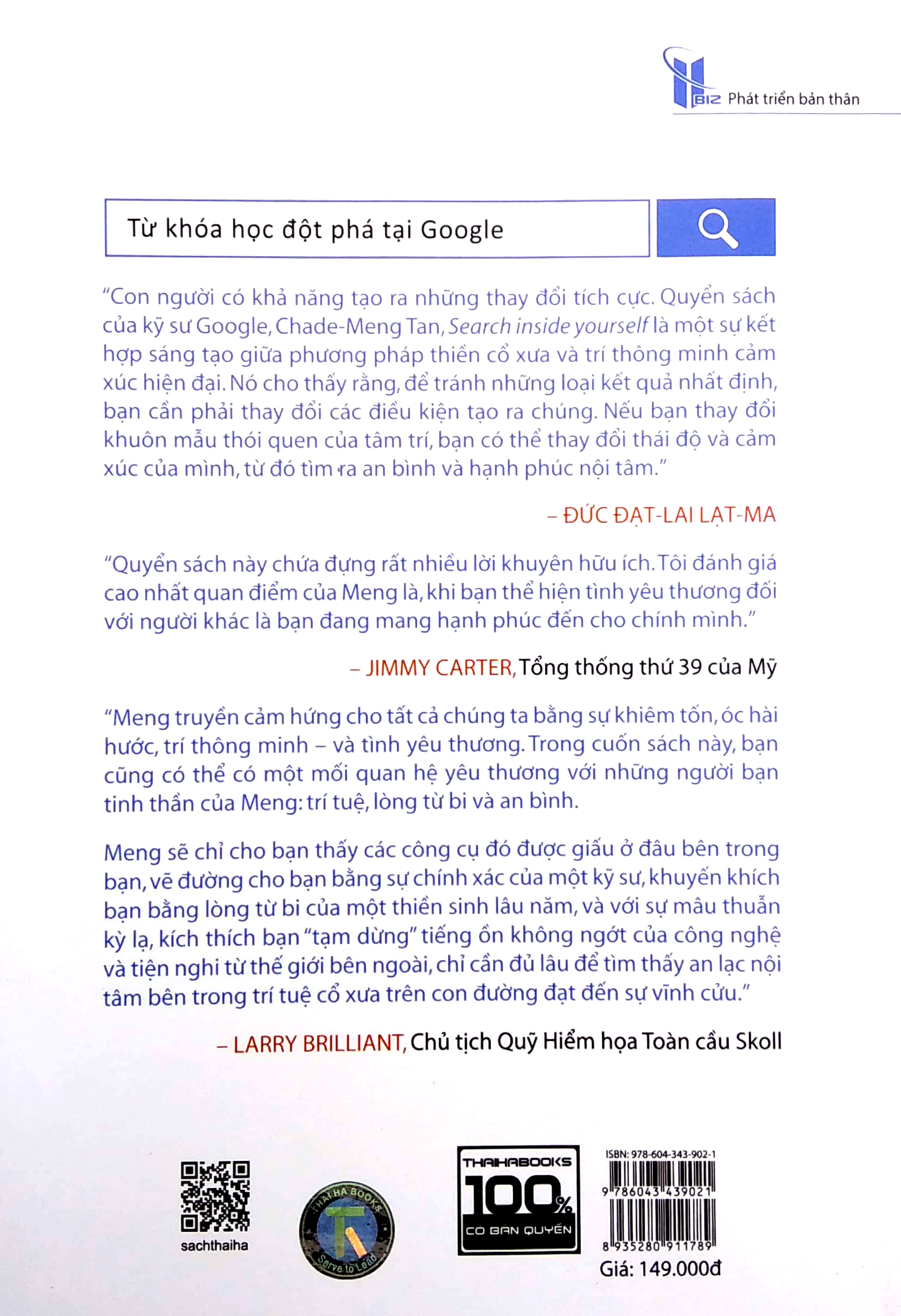 search inside yourself - tạo ra lợi nhuận vượt qua đại dương và thay đổi thế giới (tái bản 2022)