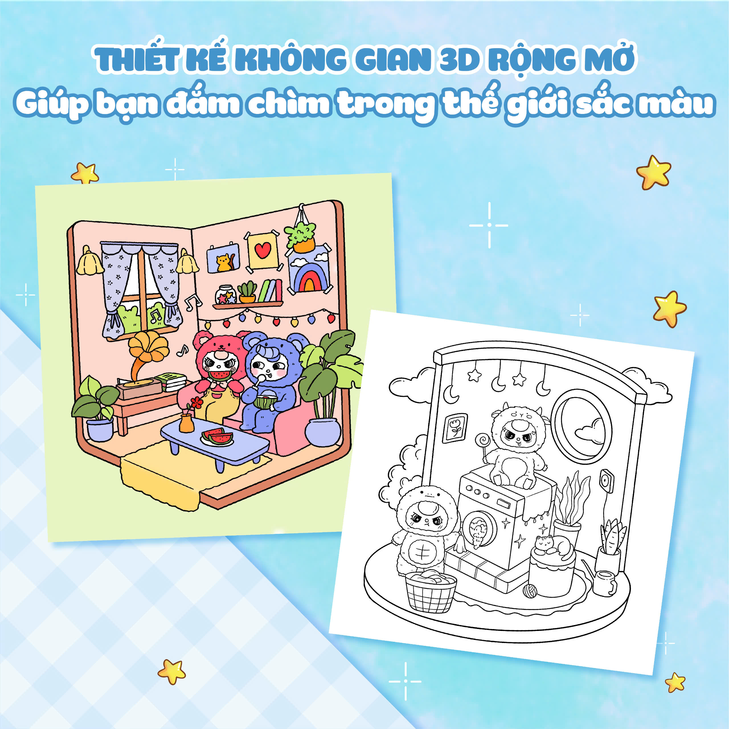 secret corner - baby three coloring - góc bí mật baby three