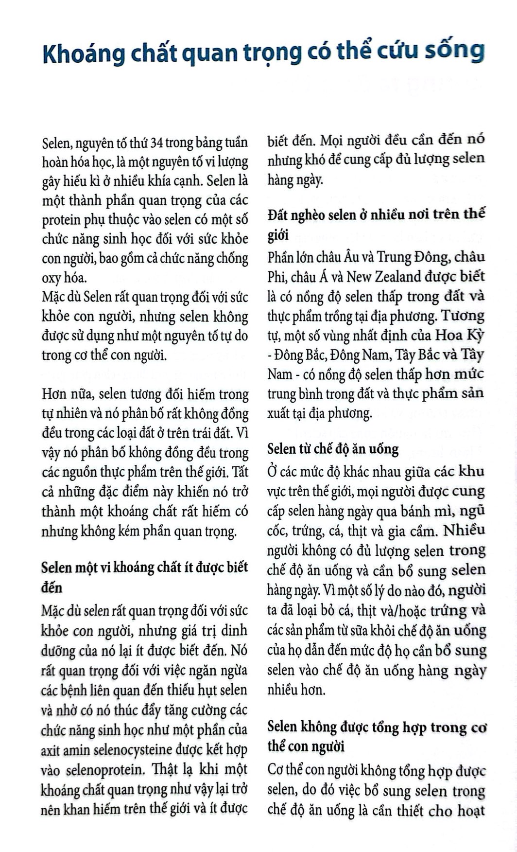 selenium - dưỡng chất thiết yếu của cuộc sống