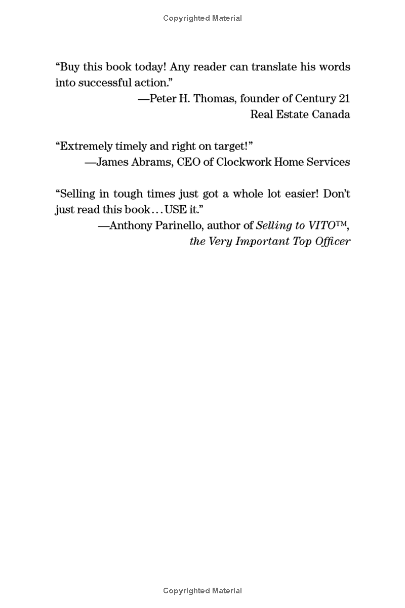 selling in tough times: secrets to selling when no one is buying