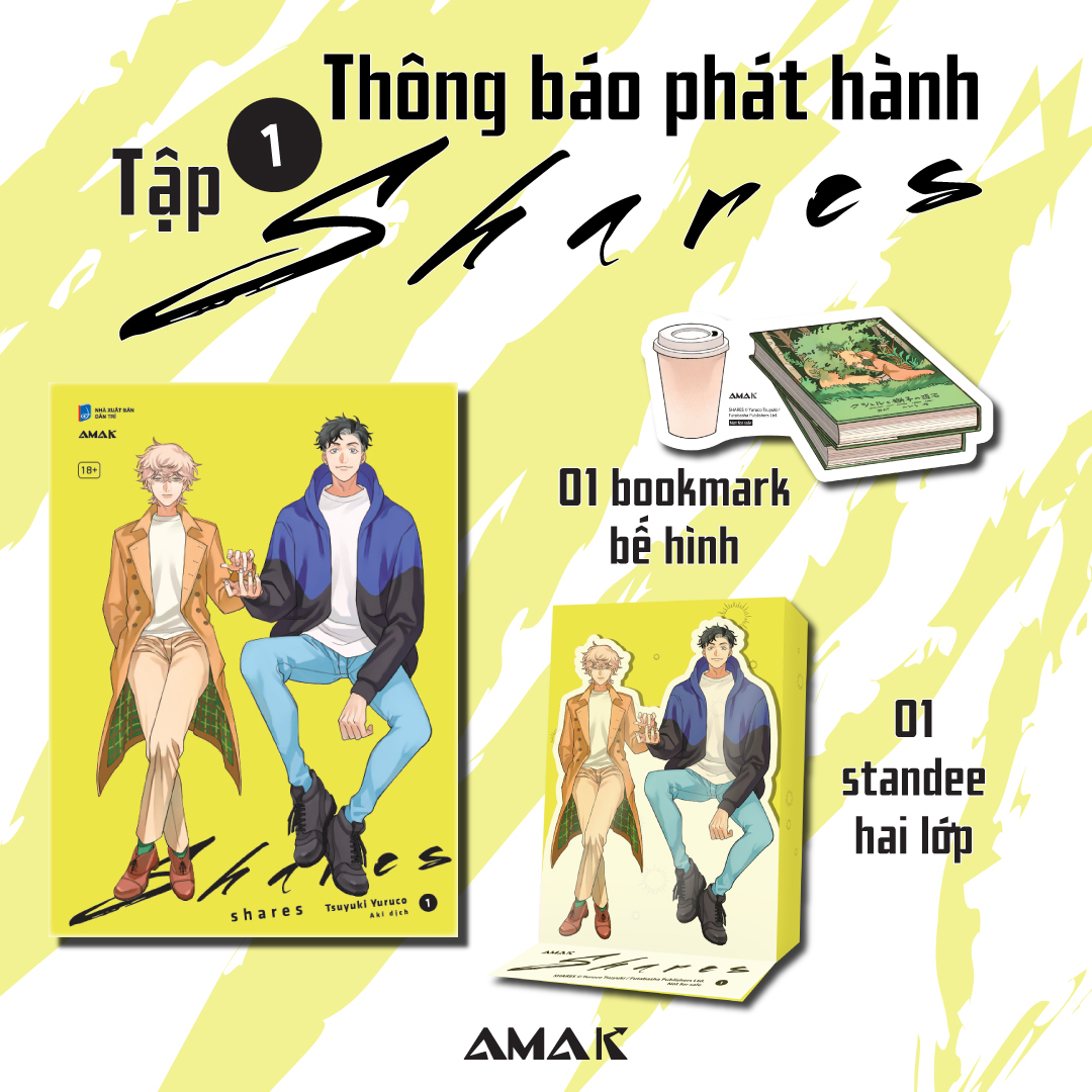 shares - tập 1 - tặng kèm bookmark bế hình + standee hai lớp