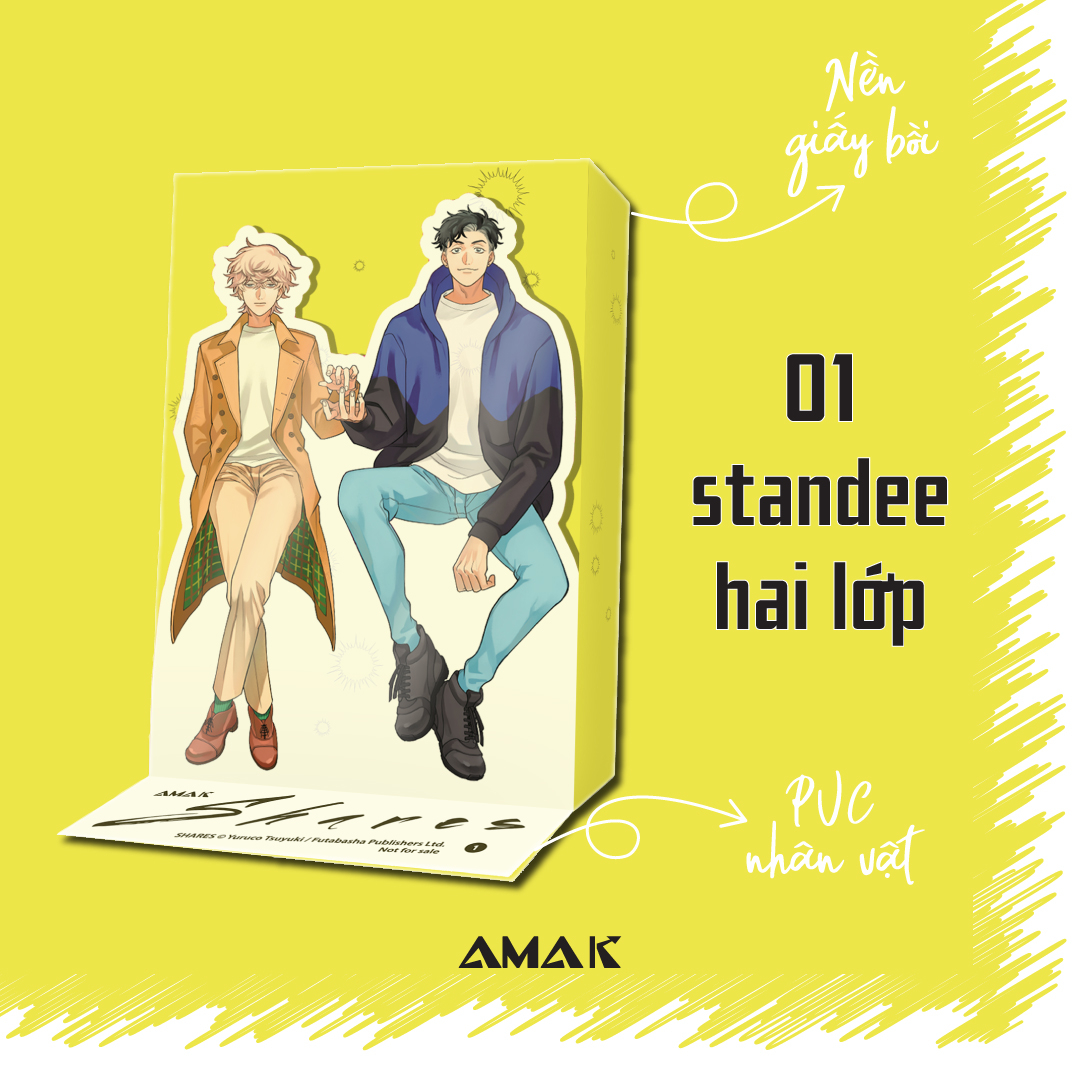 shares - tập 1 - tặng kèm bookmark bế hình + standee hai lớp