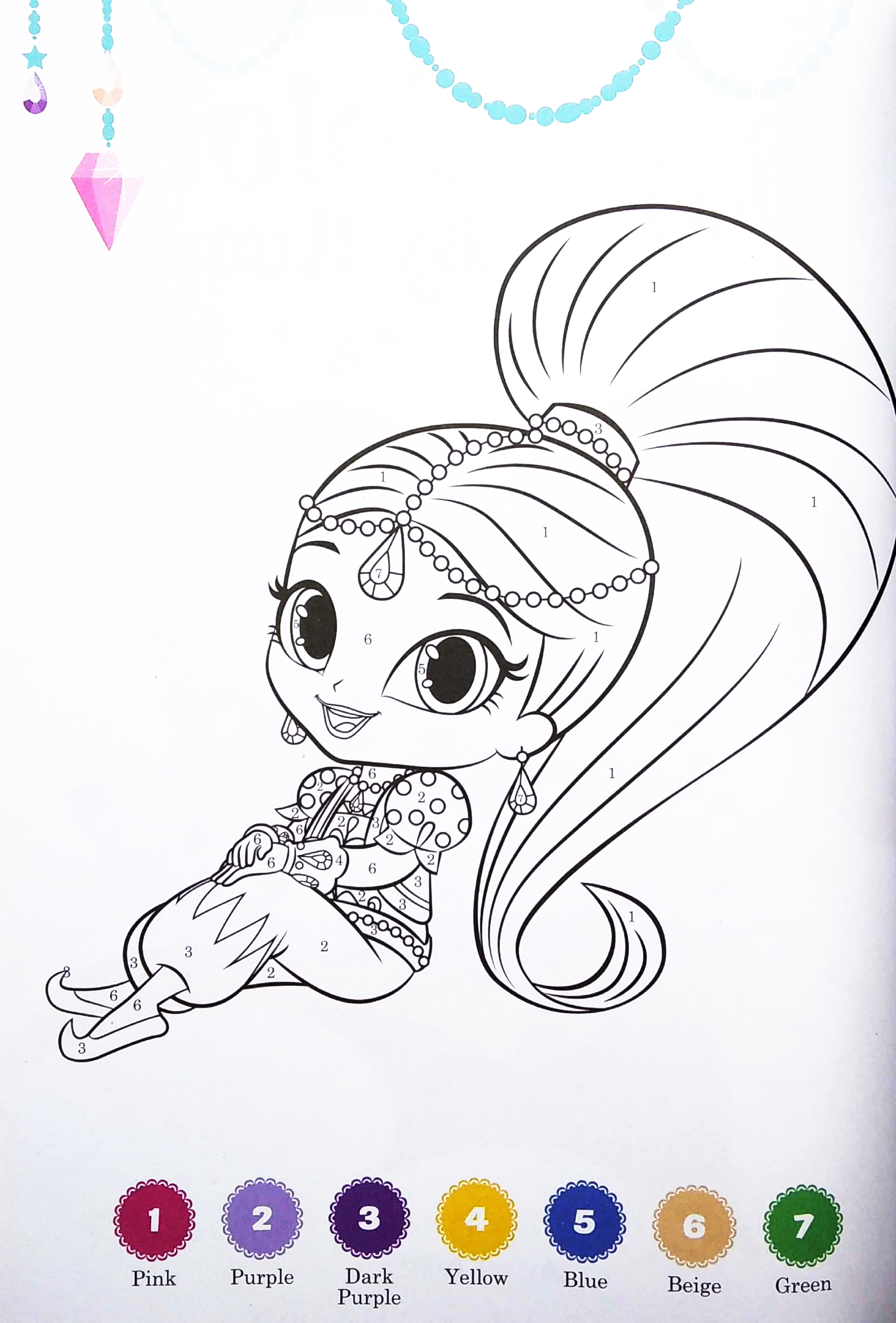 shimmer and shine leave a little sparkle! colour by number