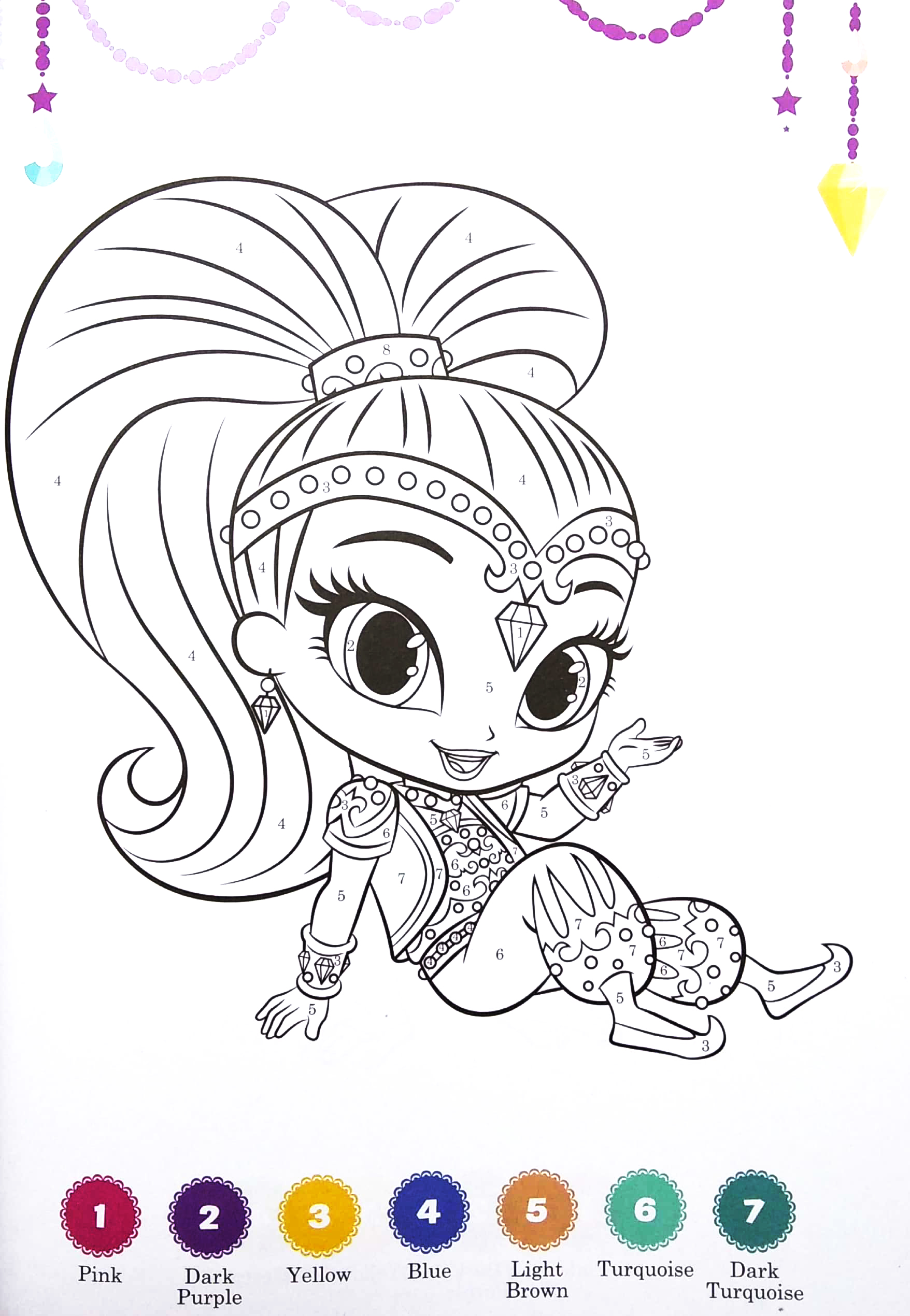 shimmer and shine leave a little sparkle! colour by number