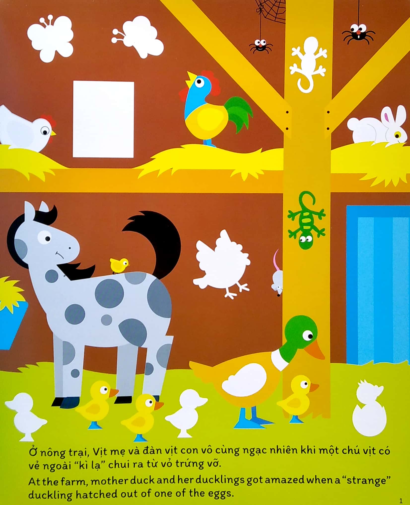 shiny sticker - vịt con xấu xí (song ngữ anh - việt)