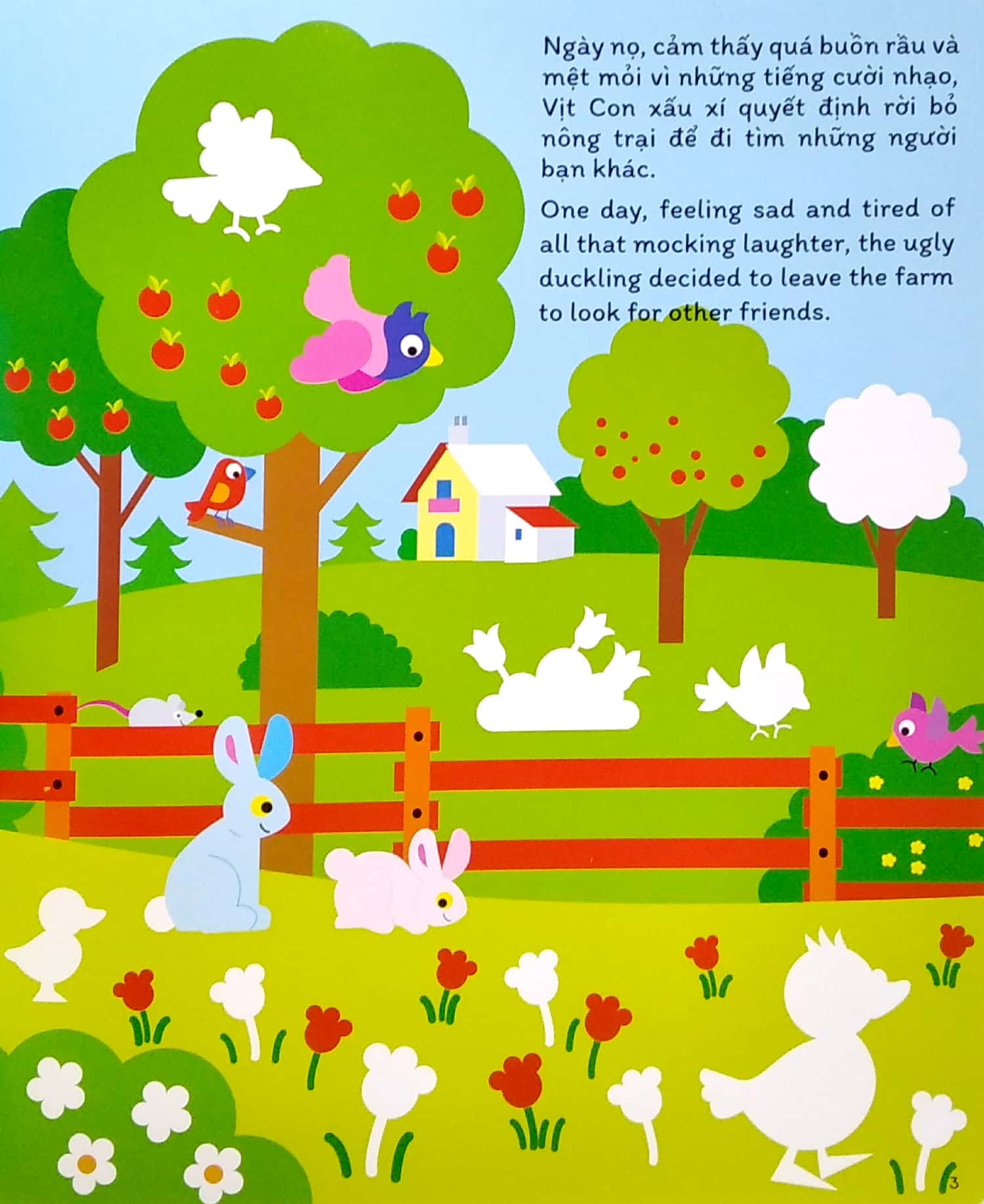 shiny sticker - vịt con xấu xí (song ngữ anh - việt)