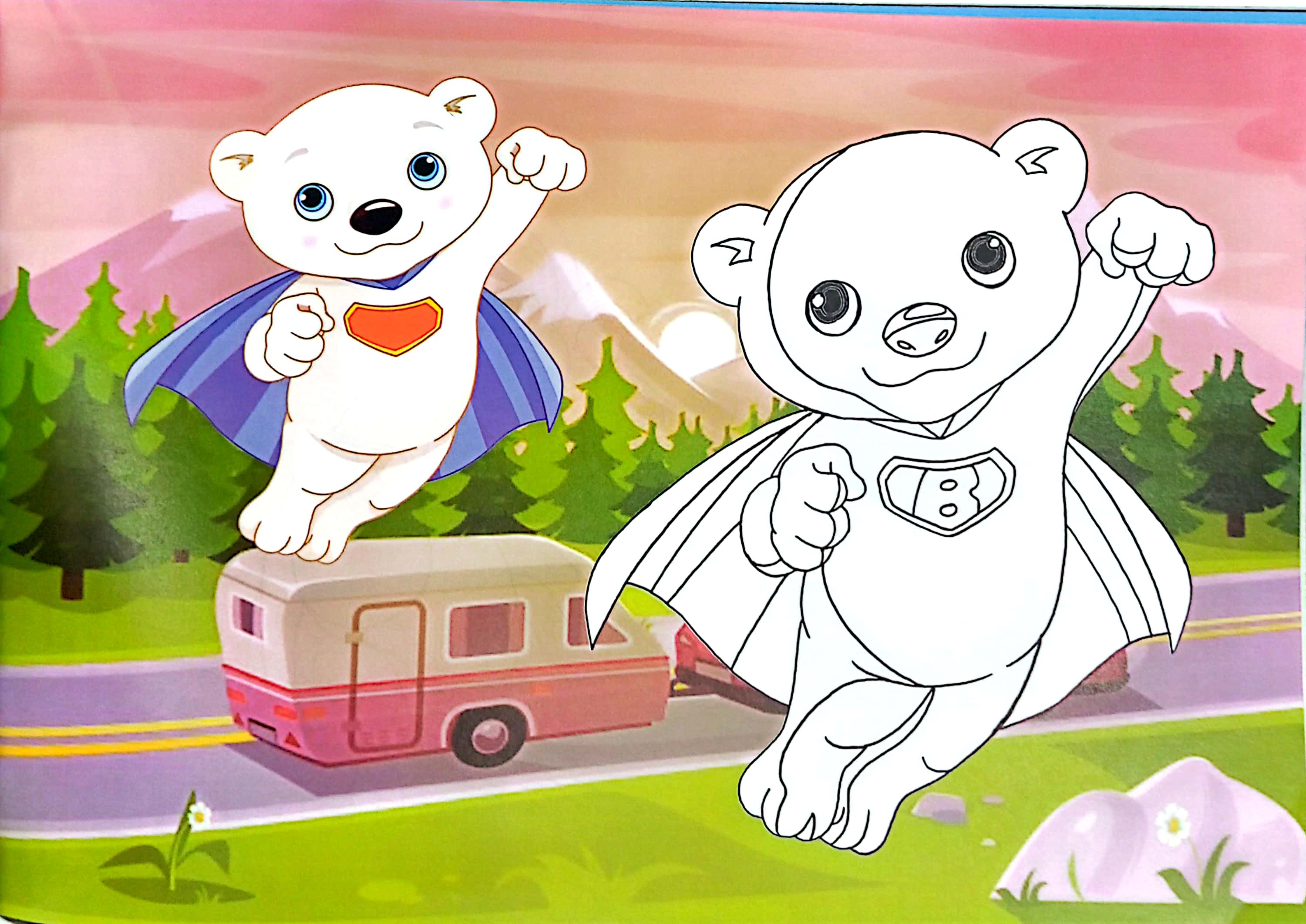 siêu nhân rừng xanh - bé chơi với bút màu