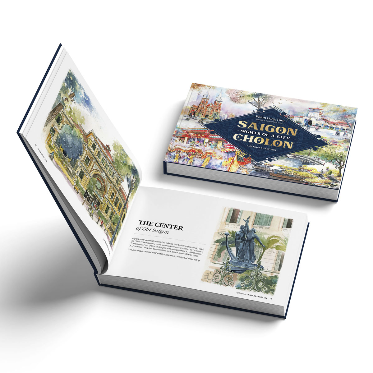 sights of a city saigon-cholon - paintings and sketches - bìa cứng