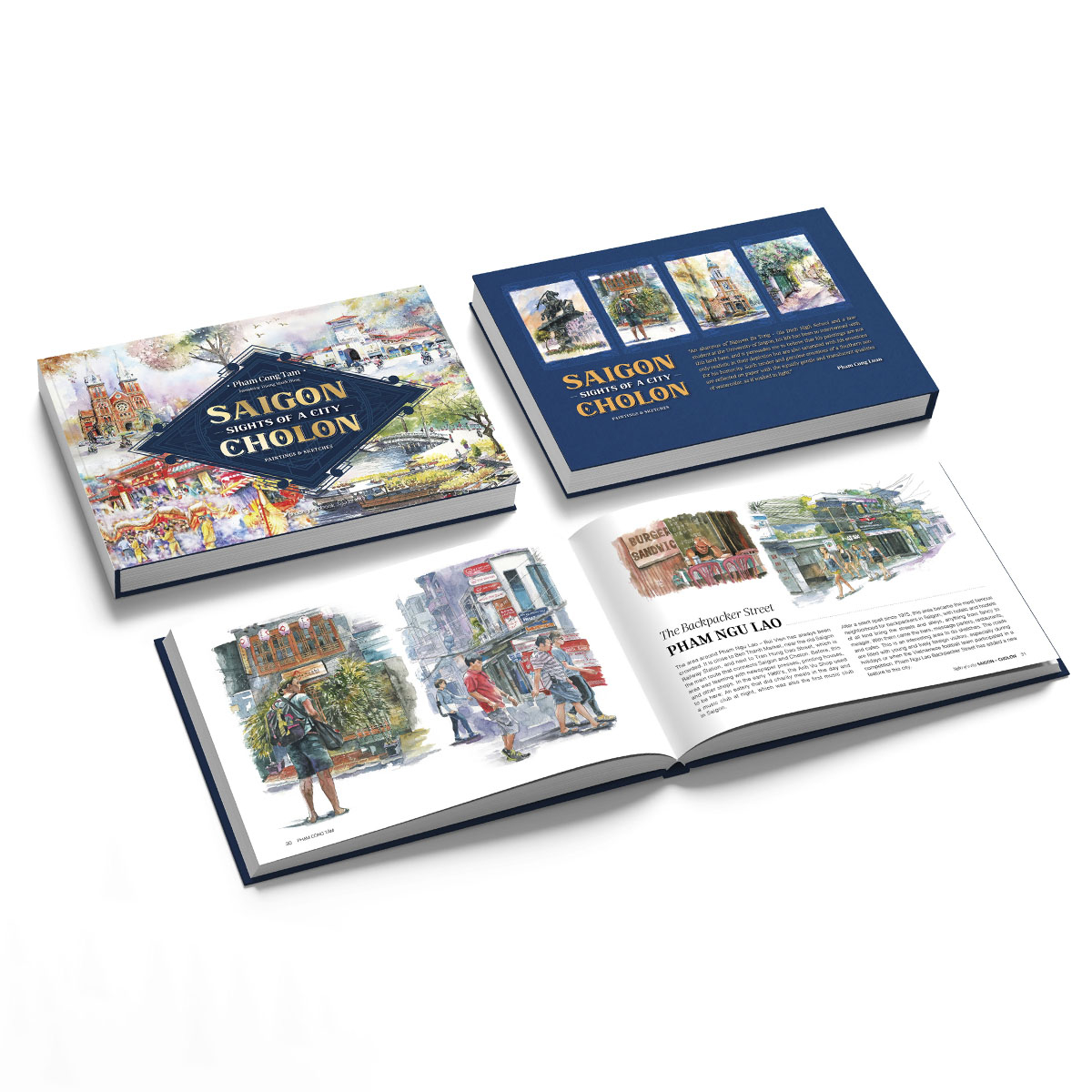 sights of a city saigon-cholon - paintings and sketches - bìa cứng