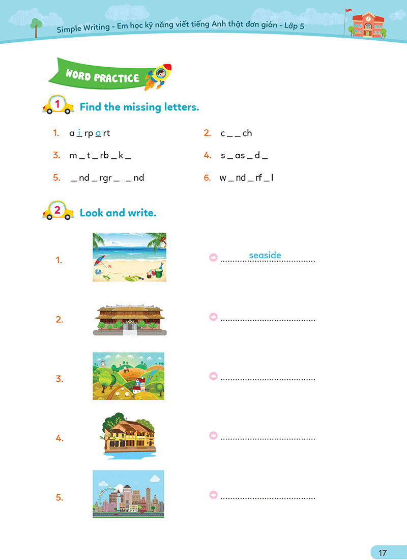 simple writing - em học kỹ năng viết tiếng anh thật đơn giản lớp 5
