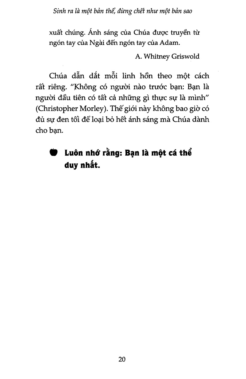 sinh ra là một bản thể, đừng chết như một bản sao (tái bản 2023)