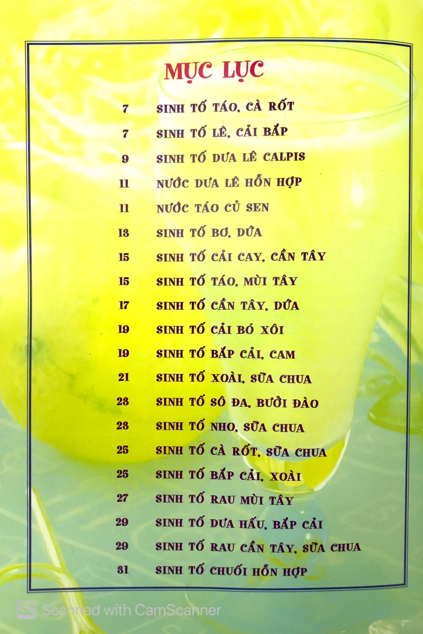 sinh tố với sức khoẻ và sắc đẹp