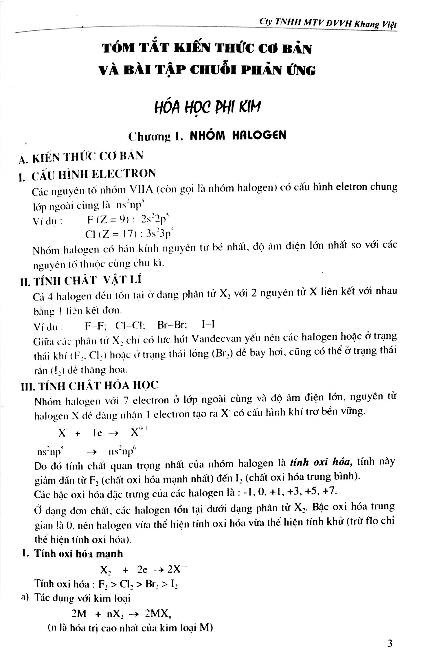 sơ đồ chuổi phản ứng hóa học vô cơ