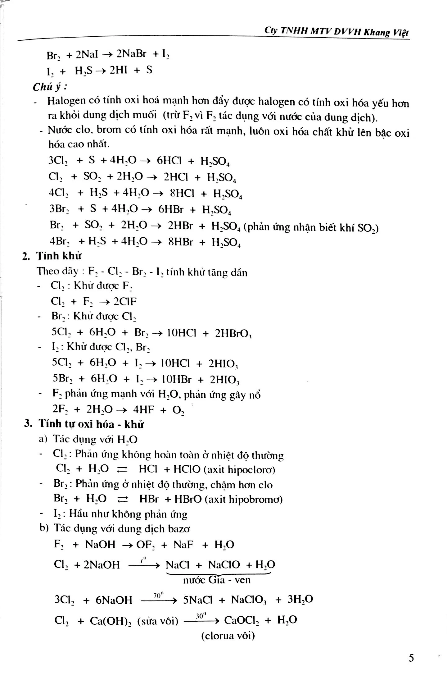 sơ đồ chuổi phản ứng hóa học vô cơ