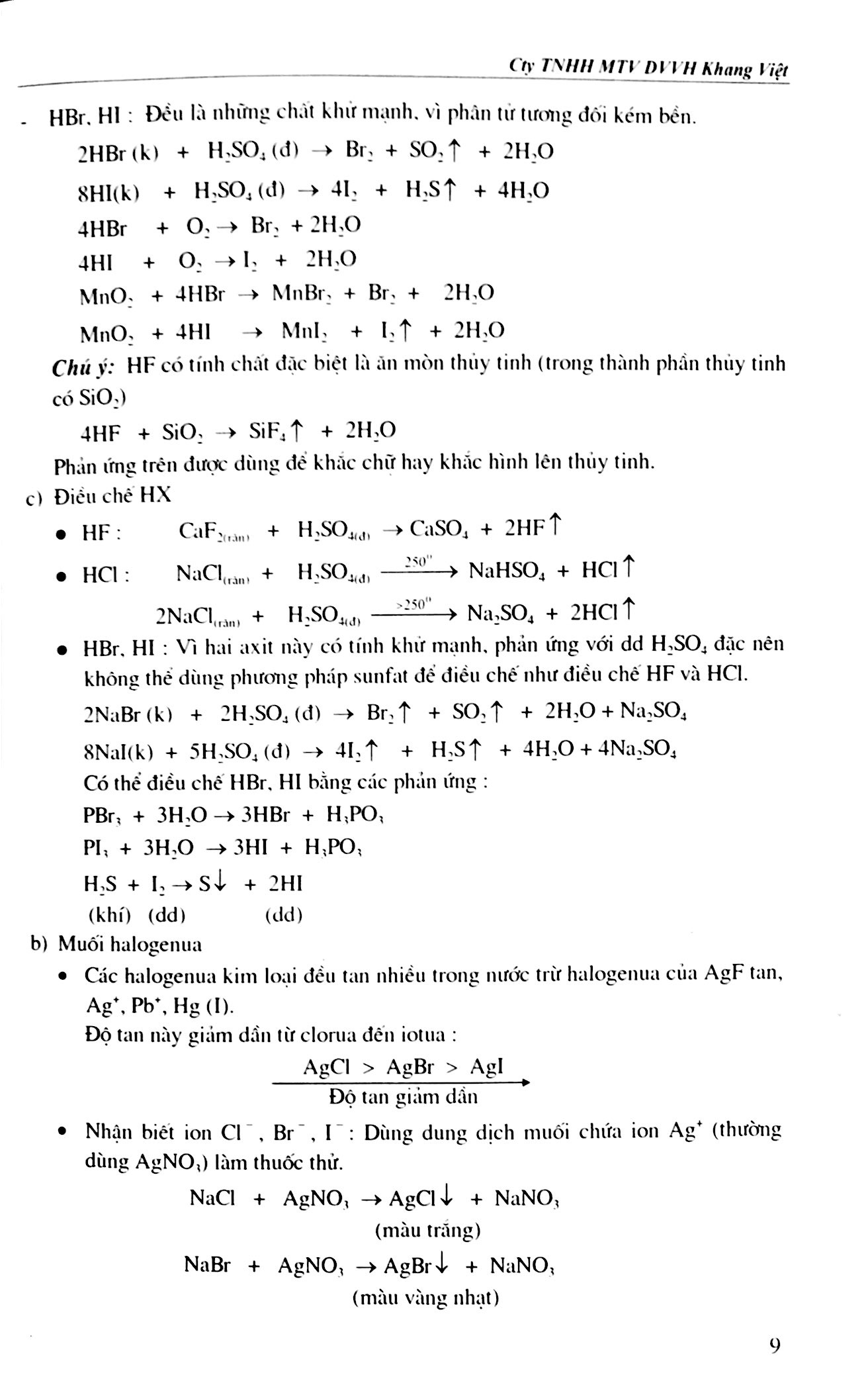 sơ đồ chuổi phản ứng hóa học vô cơ