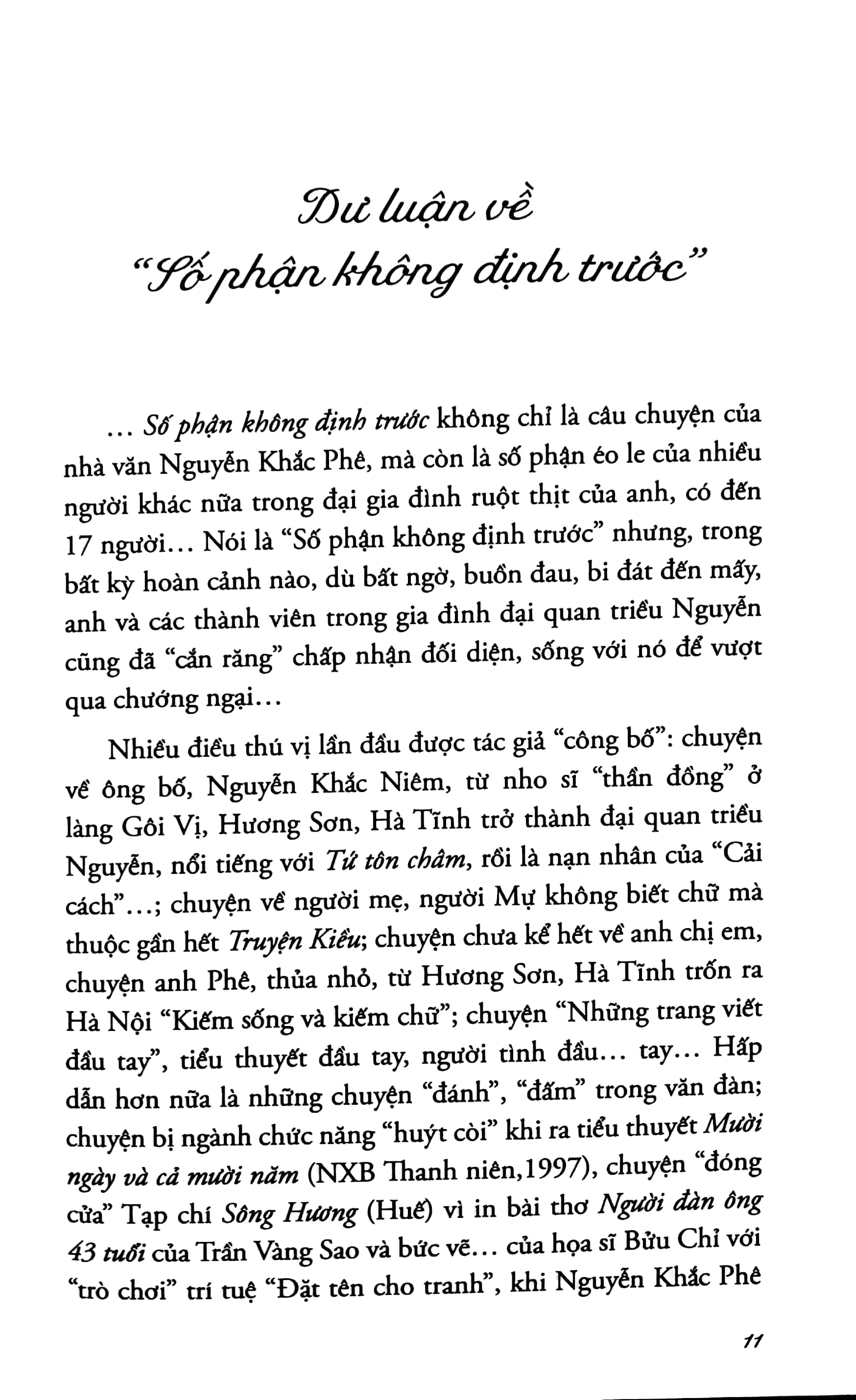 số phận không định trước