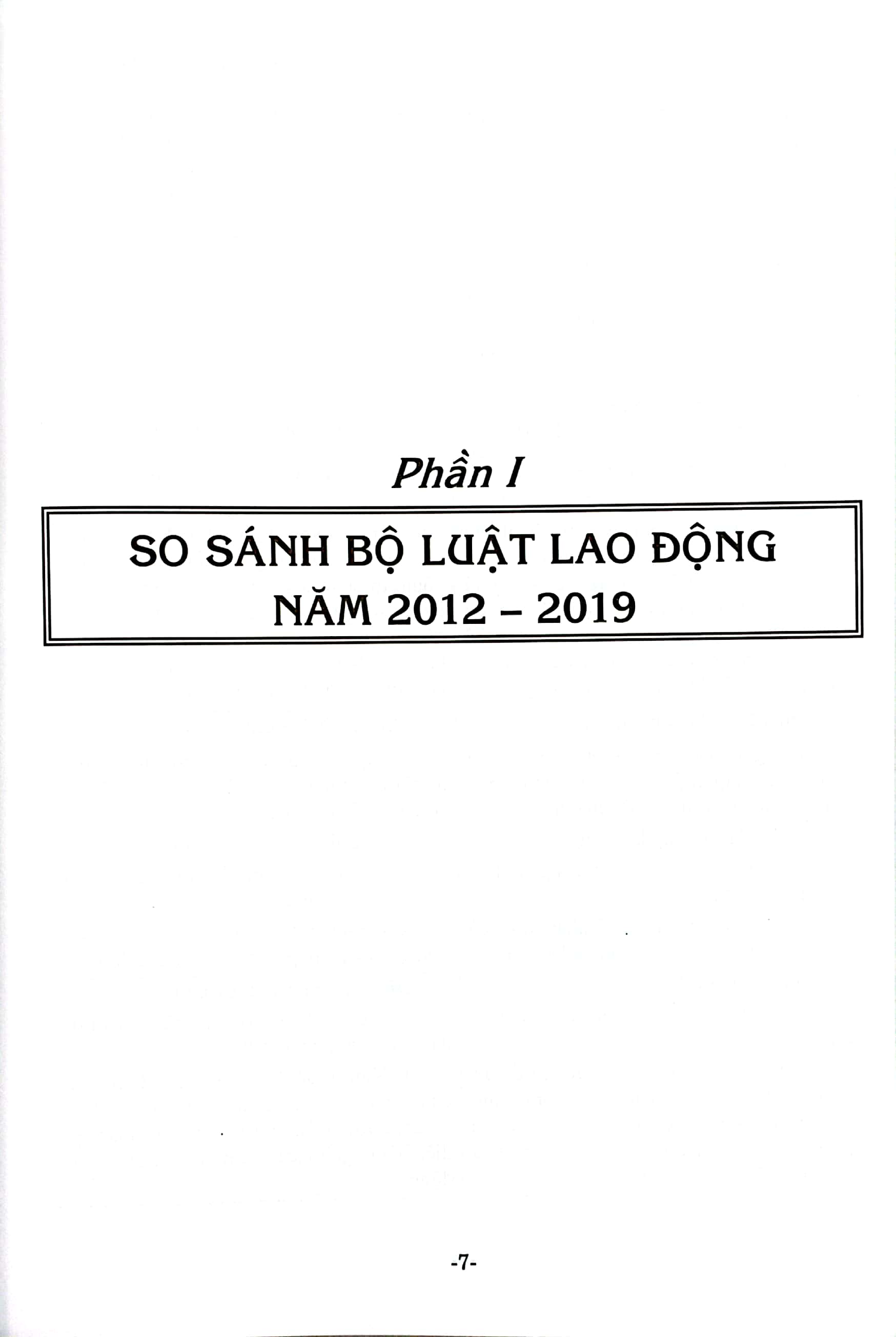 so sánh bộ luật lao động năm 2012-2019 và các văn bản hướng dẫn thi hành