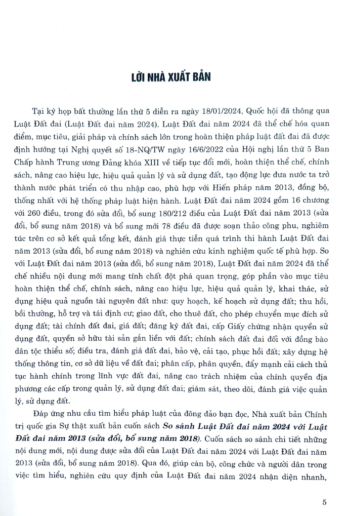 so sánh luật đất đai năm 2024 với luật đất đai năm 2013 (sửa đổi, bổ sung năm 2018)