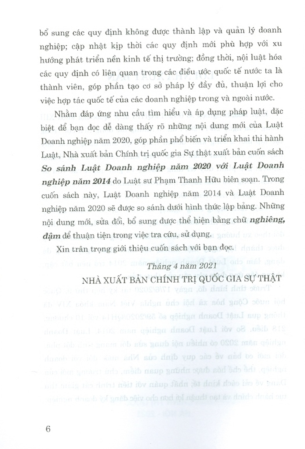 so sánh luật doanh nghiệp năm 2020 với luật doanh nghiệp năm 2014