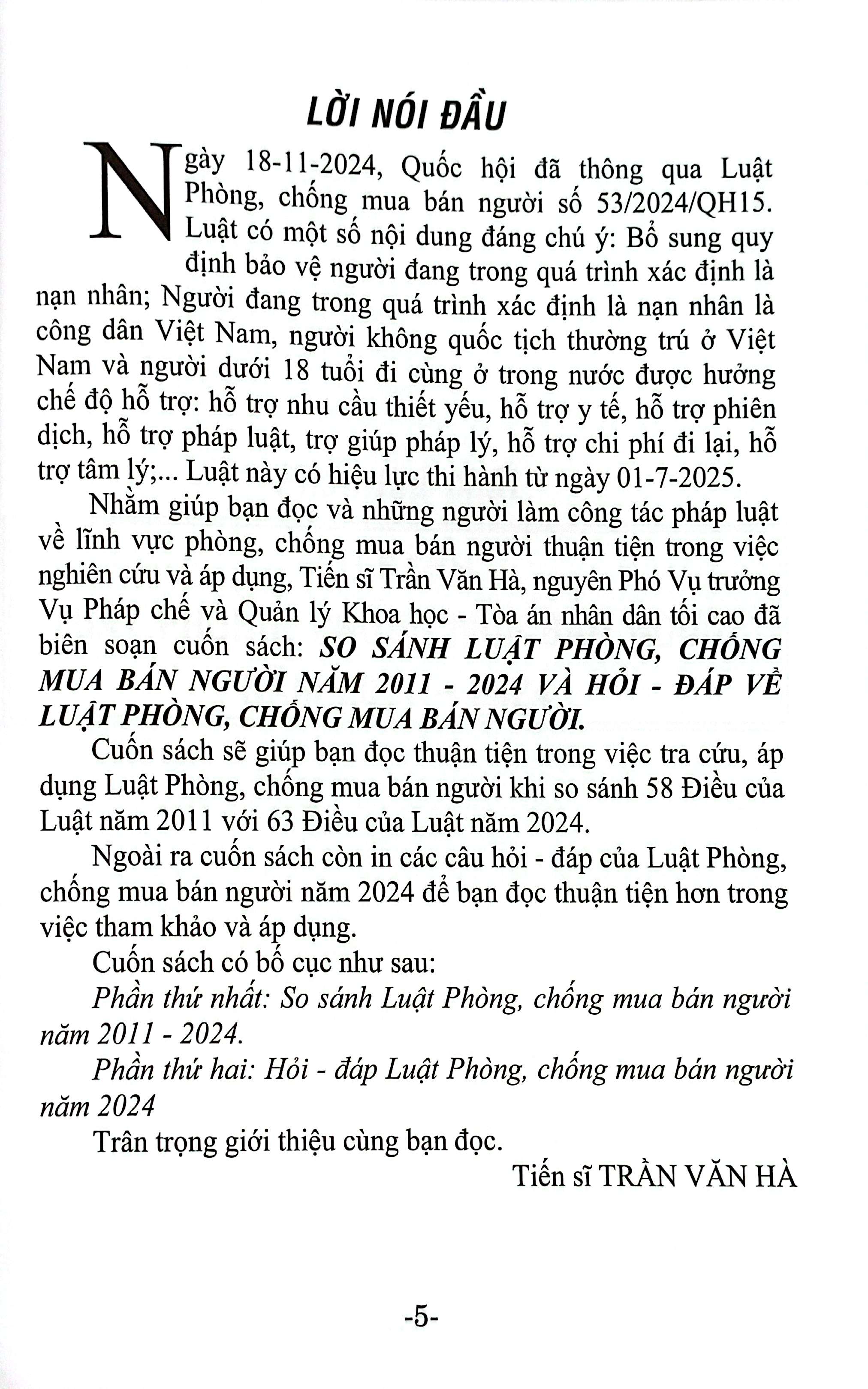 So Sanh Luat Phong, Chong Mua Ban Nguoi Nam 2011 - 2024 Va Hoi - Dap Ve Luat Phong, Chong Mua Ban Nguoi