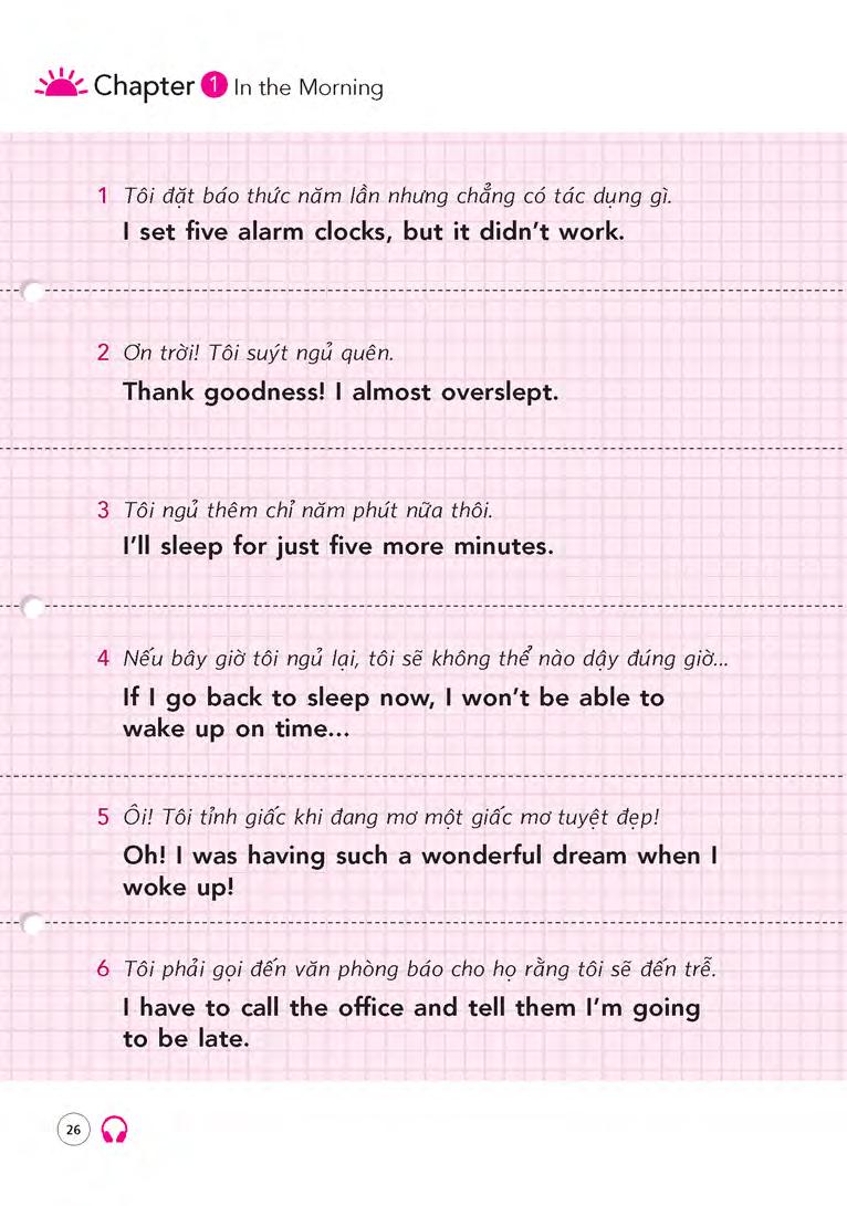 sổ tay 700 câu tiếng anh từ lúc thức giấc đến khi đi ngủ