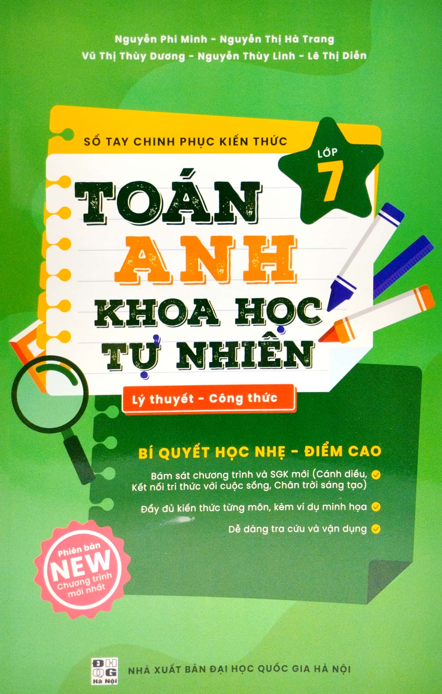 sổ tay chinh phục kiến thức toán - tiếng anh - khoa học tự nhiên lớp 7
