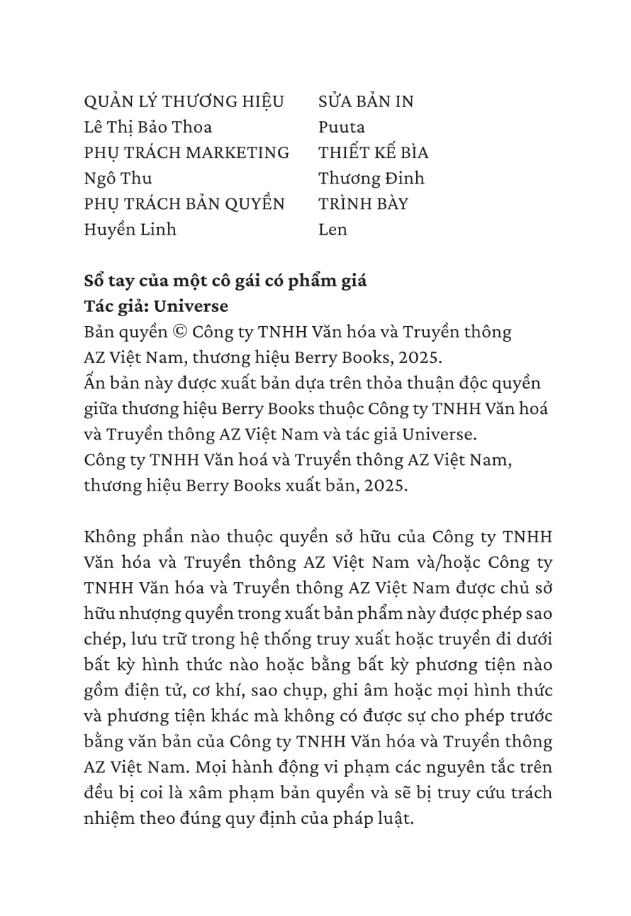 Sổ Tay Của Một Cô Gái Có Phẩm Giá