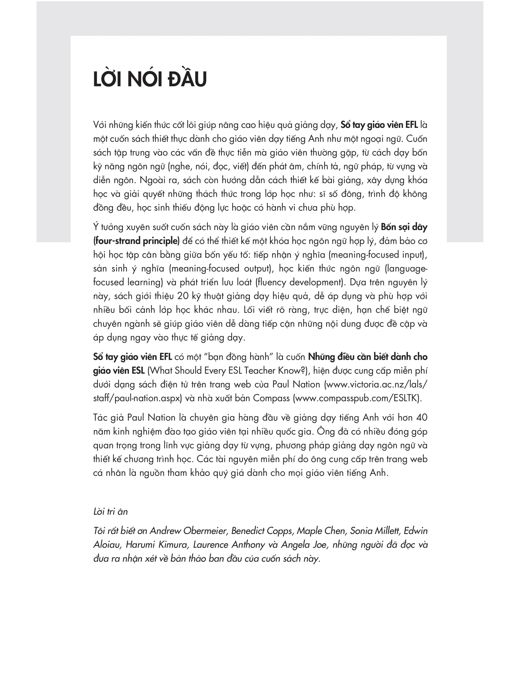 sổ tay giáo viên efl