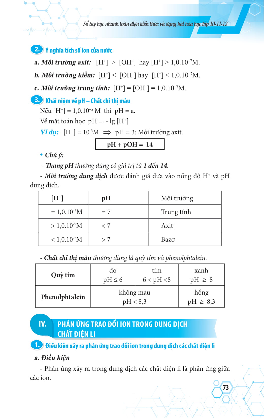 sổ tay học nhanh toàn diện kiến thức và dạng bài hóa học lớp 10 - 11 - 12