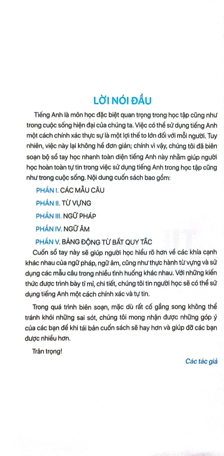 sổ tay học nhanh toàn diện tiếng anh tiểu học (biên soạn theo chương trình giáo dục phổ thông mới)