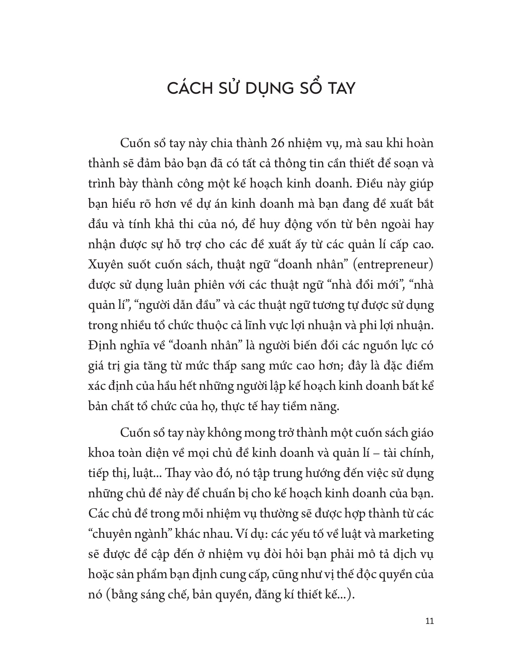 sổ tay kế hoạch kinh doanh - chìa khóa để khởi nghiệp thành công