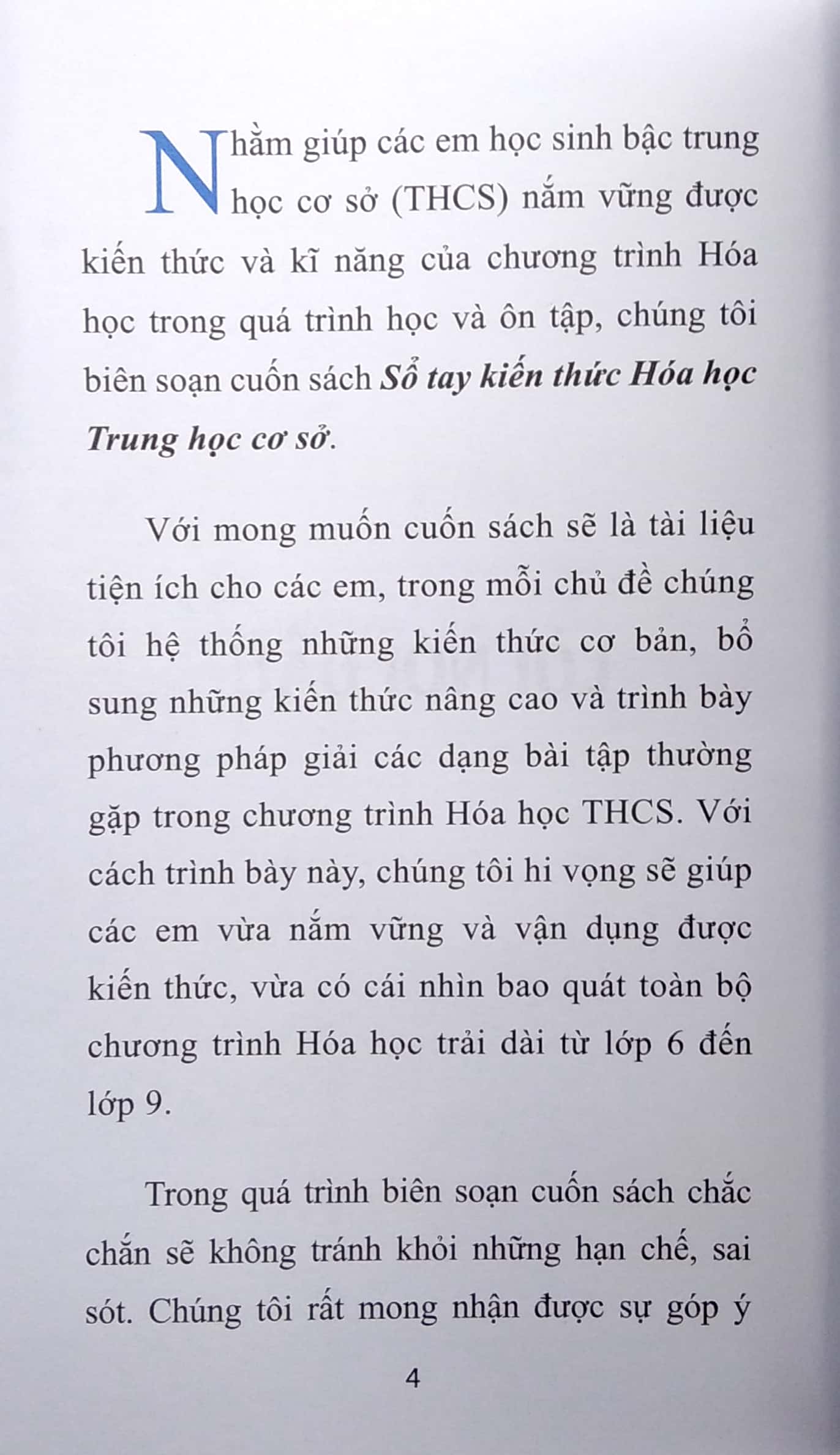 sổ tay kiến thức hóa học trung học cơ sở