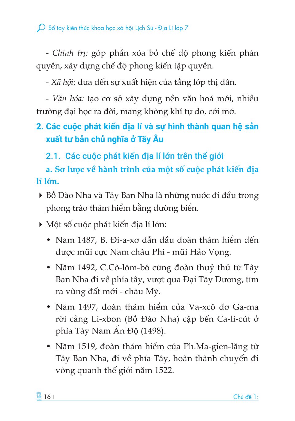 Sổ Tay Kiến Thức Khoa Học Xã Hội Lịch Sử-Địa Lí Lớp 7