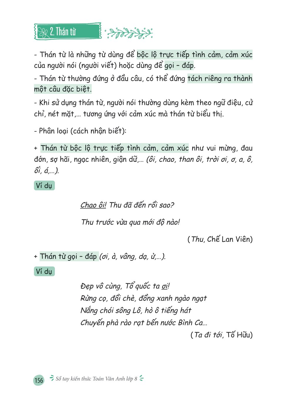 sổ tay kiến thức toán văn anh lớp 8