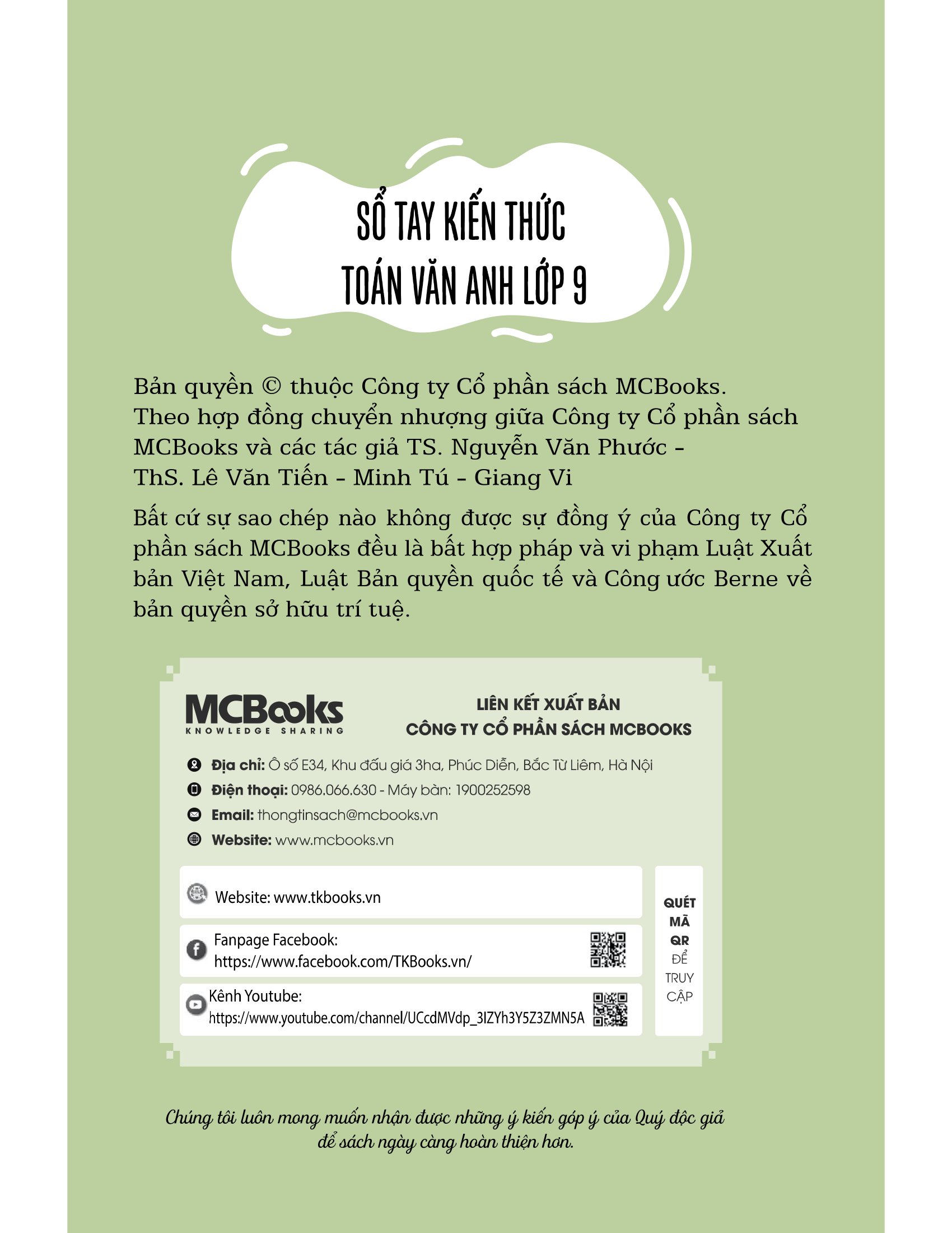 sổ tay kiến thức toán-văn-anh lớp 9