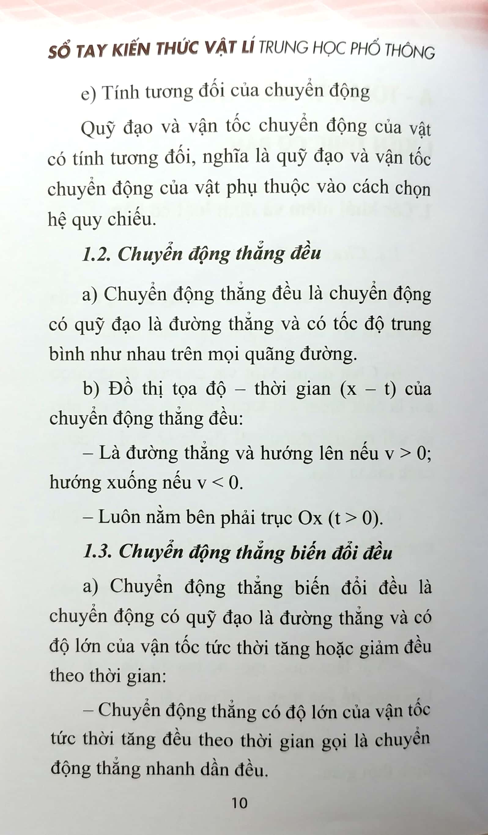 sổ tay kiến thức vật lí trung học phổ thông