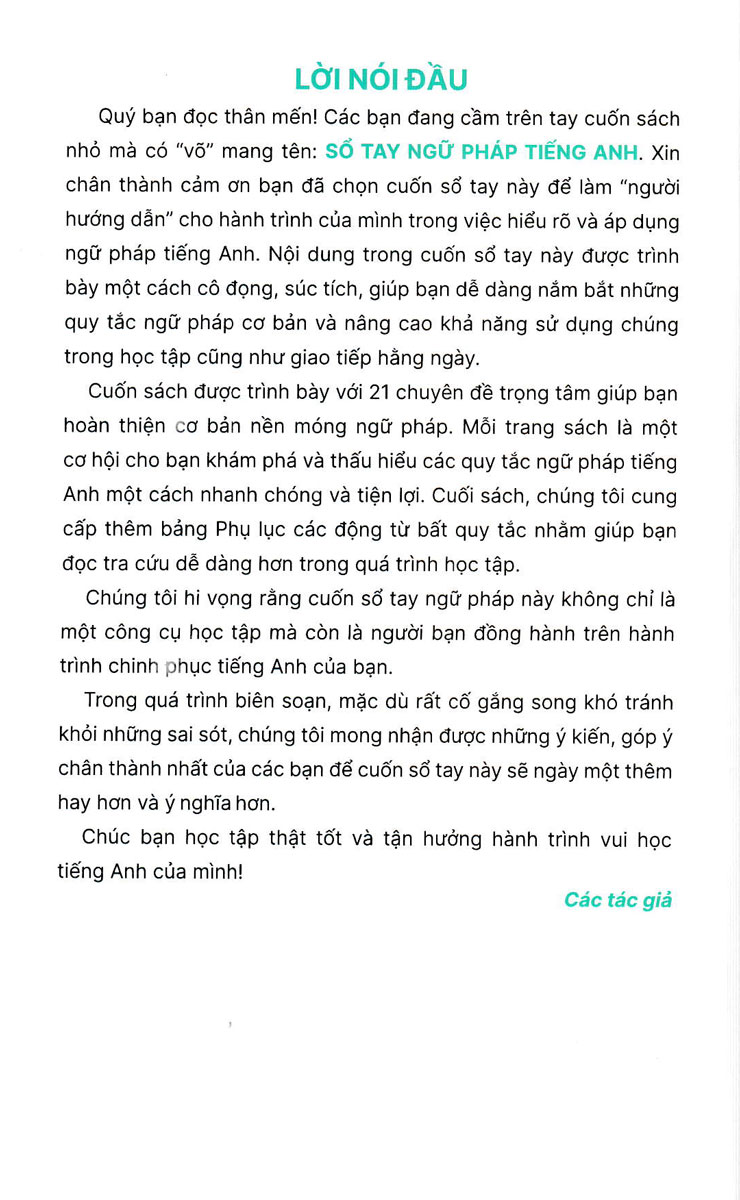 sổ tay ngữ pháp tiếng anh