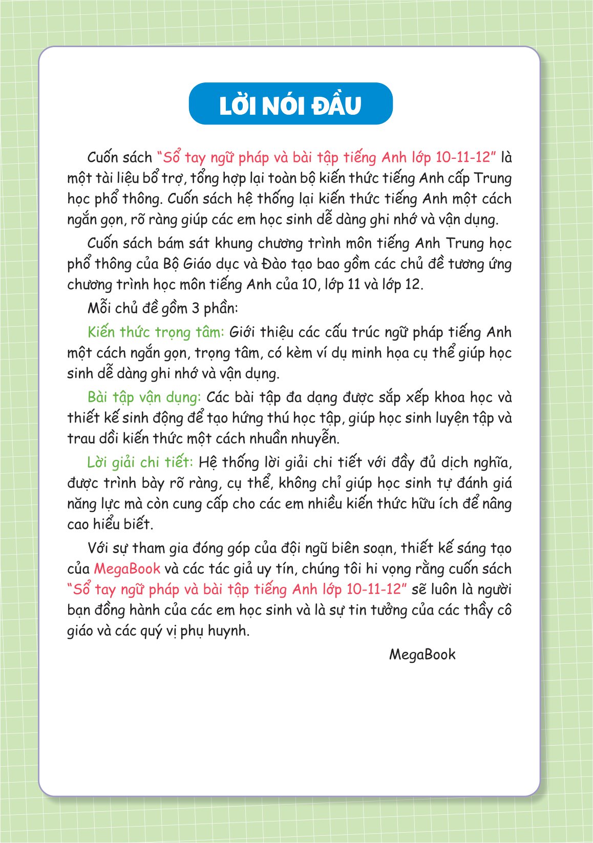 sổ tay ngữ pháp và bài tập tiếng anh lớp 10-11-12