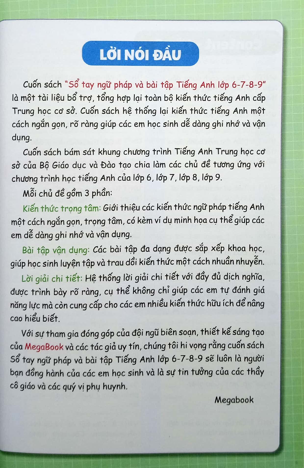 sổ tay ngữ pháp và bài tập tiếng anh lớp 6-7-8-9