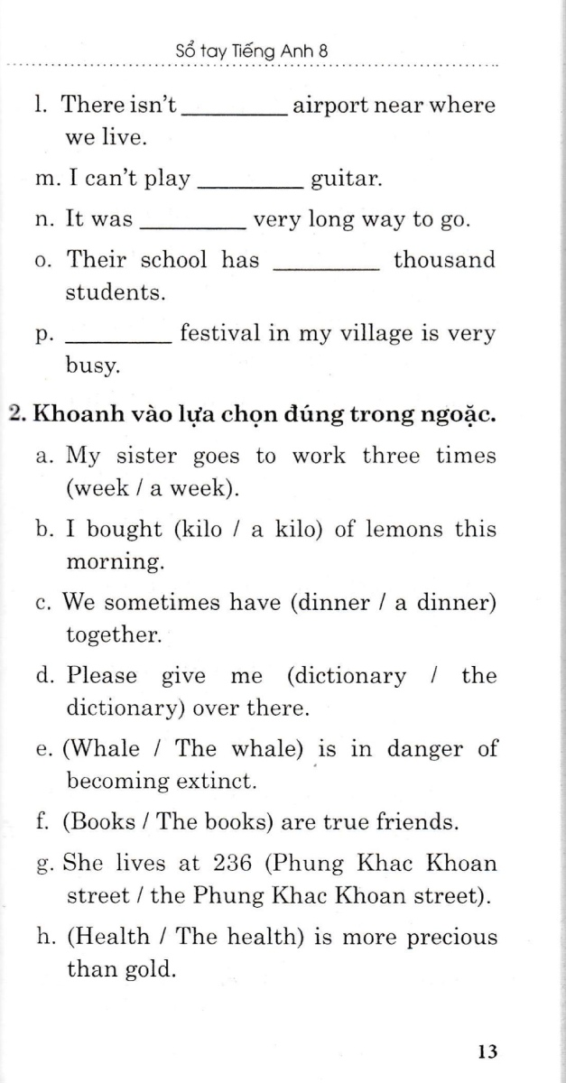 sổ tay tiếng anh 8