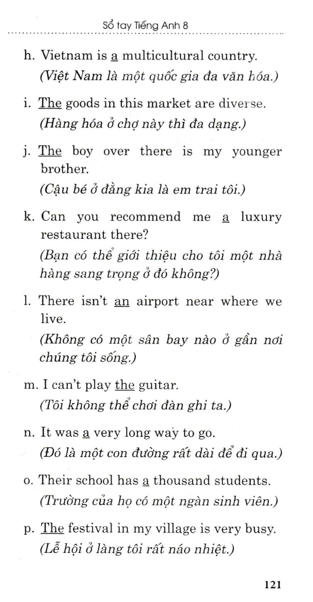 sổ tay tiếng anh 8