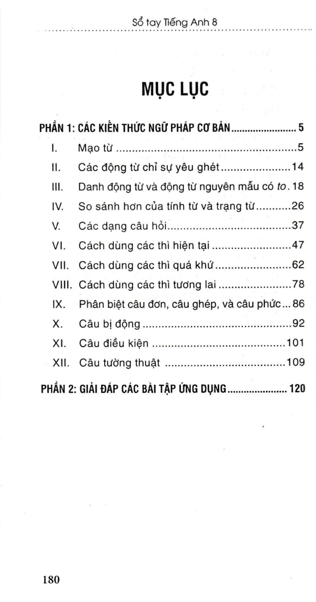 sổ tay tiếng anh 8