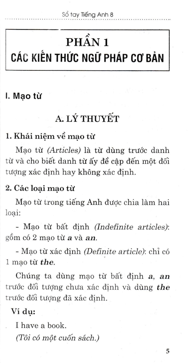 sổ tay tiếng anh 8