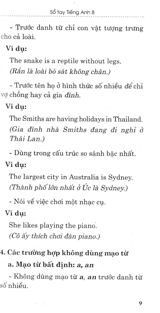 sổ tay tiếng anh 8