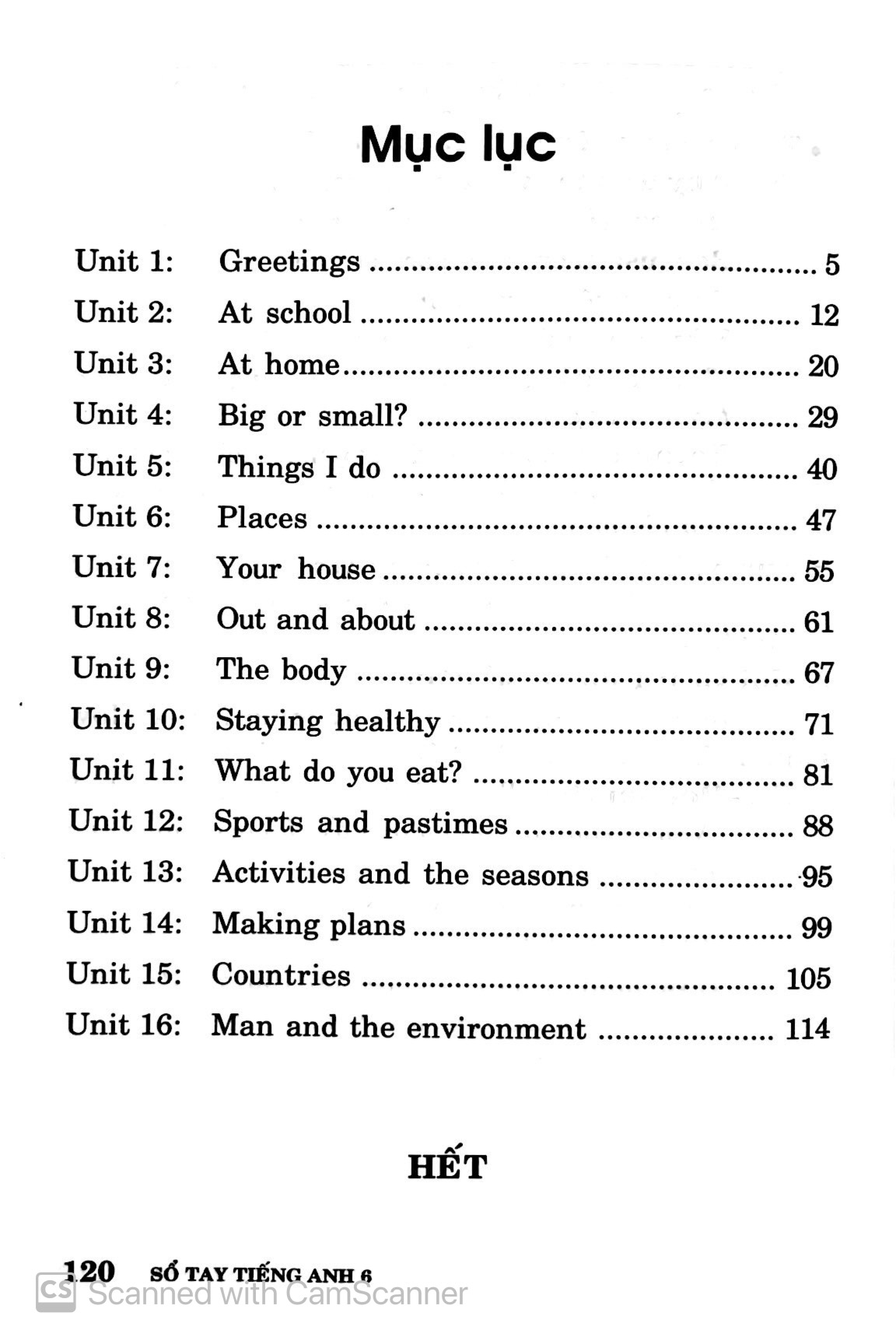 sổ tay tiếng anh - lớp 6